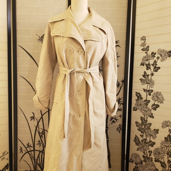 Jackets & Coats Light Khaki Double Breasted Ankle Length Trench Coat